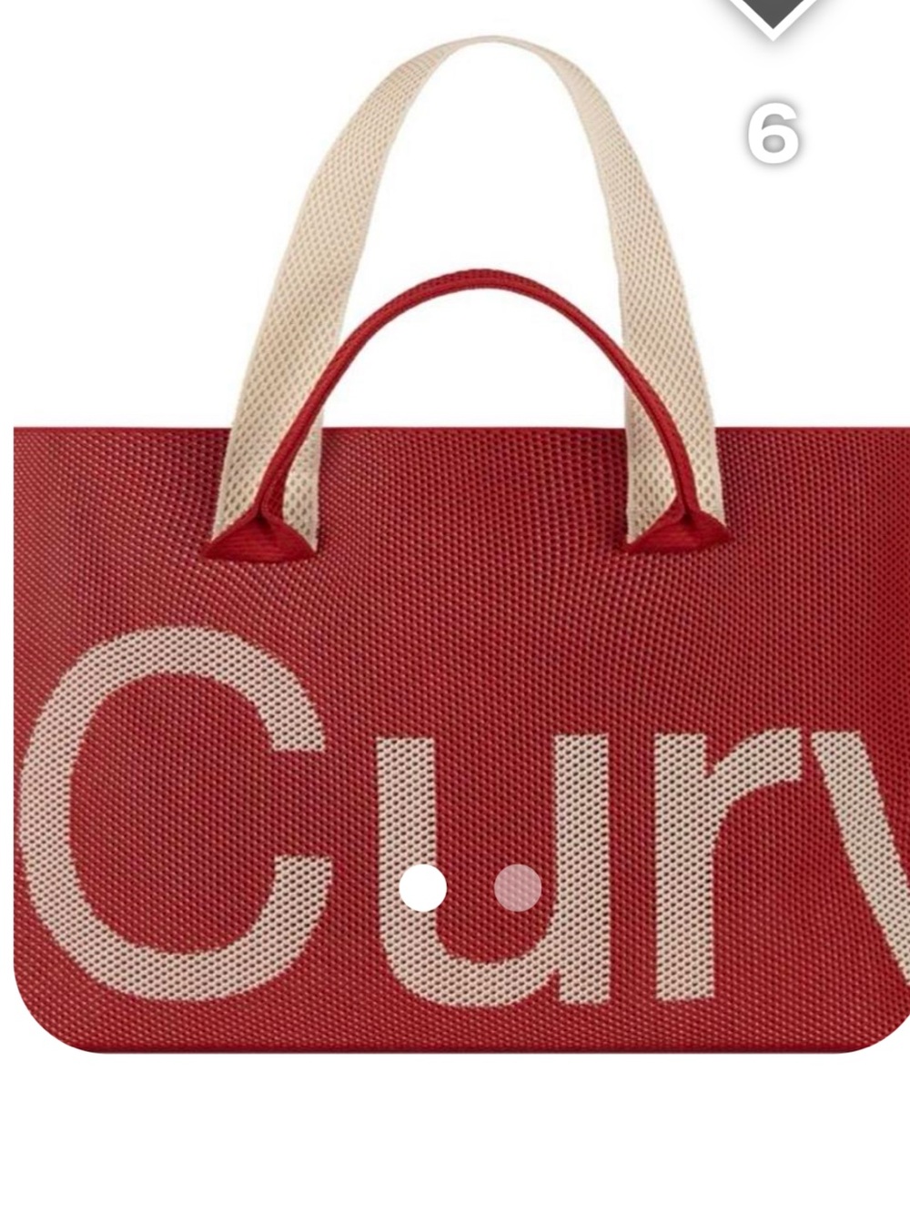 Curves scarlet perforated logo tote bag